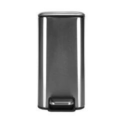 QUVIO Prullenbak Vierkant - 5L - Metaal - Grijs -Beste Opslag Winkel 1000096595 0103