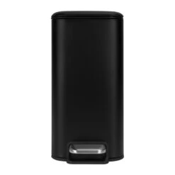 QUVIO Prullenbak Vierkant - 5L - Metaal - Zwart -Beste Opslag Winkel 1000096598 0103