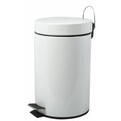 MSV Badkamer/toilet Pedaalemmer - Wit - 12 Liter - 25 X 40 Cm