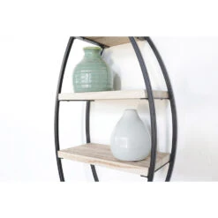 Wandrek Ovaal Met 4 Houten Plankjes - 36x80cm 7 Wandrek Ovaal Met 4 Houten Plankjes - 36x80cm -Beste Opslag Winkel 1000097796 0101