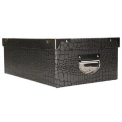 5Five Opbergdoos/box - Zilver - L36 X B24.5 X H12.5 Cm - Stevig Karton