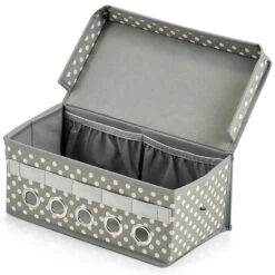 Zeller Opbergdoos/naaidoos - Grijs - 29 X 15 X 12 Cm - Polyester