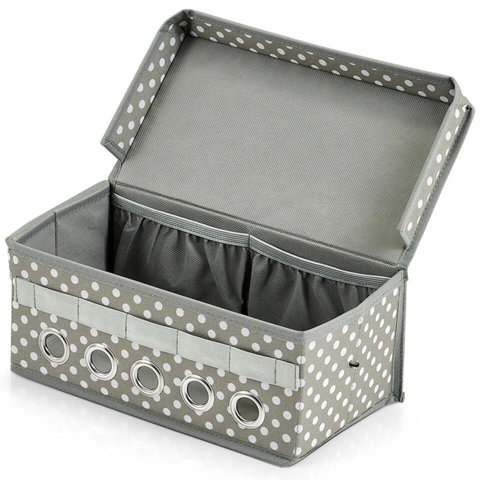 Zeller Opbergdoos/naaidoos - Grijs - 29 X 15 X 12 Cm - Polyester 3 Zeller Opbergdoos/naaidoos - Grijs - 29 X 15 X 12 Cm - Polyester