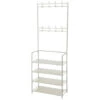 Storage Solutions Kledingrek - 60 X 26 X 155 Cm - Metaal - Wit -Beste Opslag Winkel 1000098828
