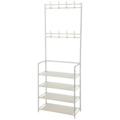 Storage Solutions Kledingrek - 60 X 26 X 155 Cm - Metaal - Wit