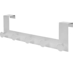 Merkloos Kastdeur Kapstok - 5 Haken - Wit - 39 Cm - Woonaccessoires