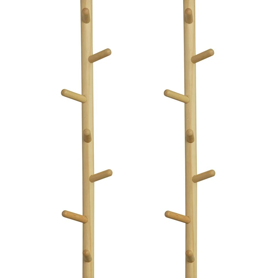 WOOOD Marrit Kapstok 7 Haaks - Hout - Zwart - Set Van 2 3 WOOOD Marrit Kapstok 7 Haaks - Hout - Zwart - Set Van 2