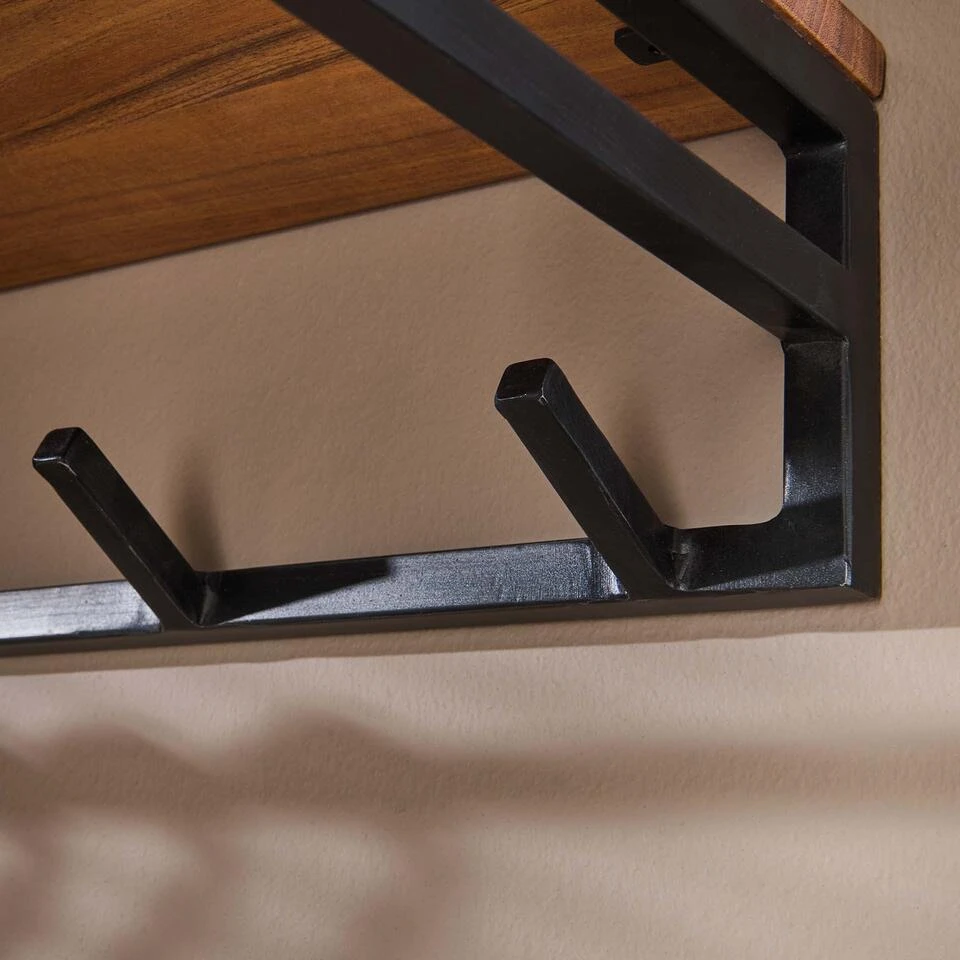 Kapstok Henry Acaciahout 6 Haken - 35x100x17 Cm - Hout - Bruin 6 Kapstok Henry Acaciahout 6 Haken - 35x100x17 Cm - Hout - Bruin - Afbeelding 4