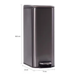 QUVIO Prullenbak - 8L - Metaal - Antraciet 9 QUVIO Prullenbak - 8L - Metaal - Antraciet -Beste Opslag Winkel 1000099134 0103