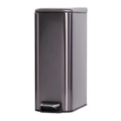 QUVIO Prullenbak - 8L - Metaal - Antraciet