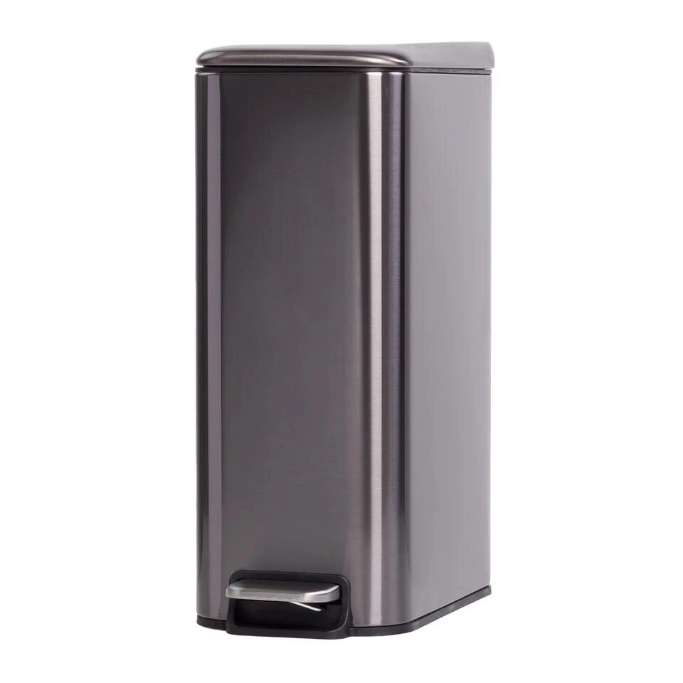 QUVIO Prullenbak - 8L - Metaal - Antraciet 3 QUVIO Prullenbak - 8L - Metaal - Antraciet