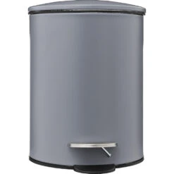 5Five Pedaalemmer - Donkergrijs - Metaal - 3L - 23 Cm - Soft Close
