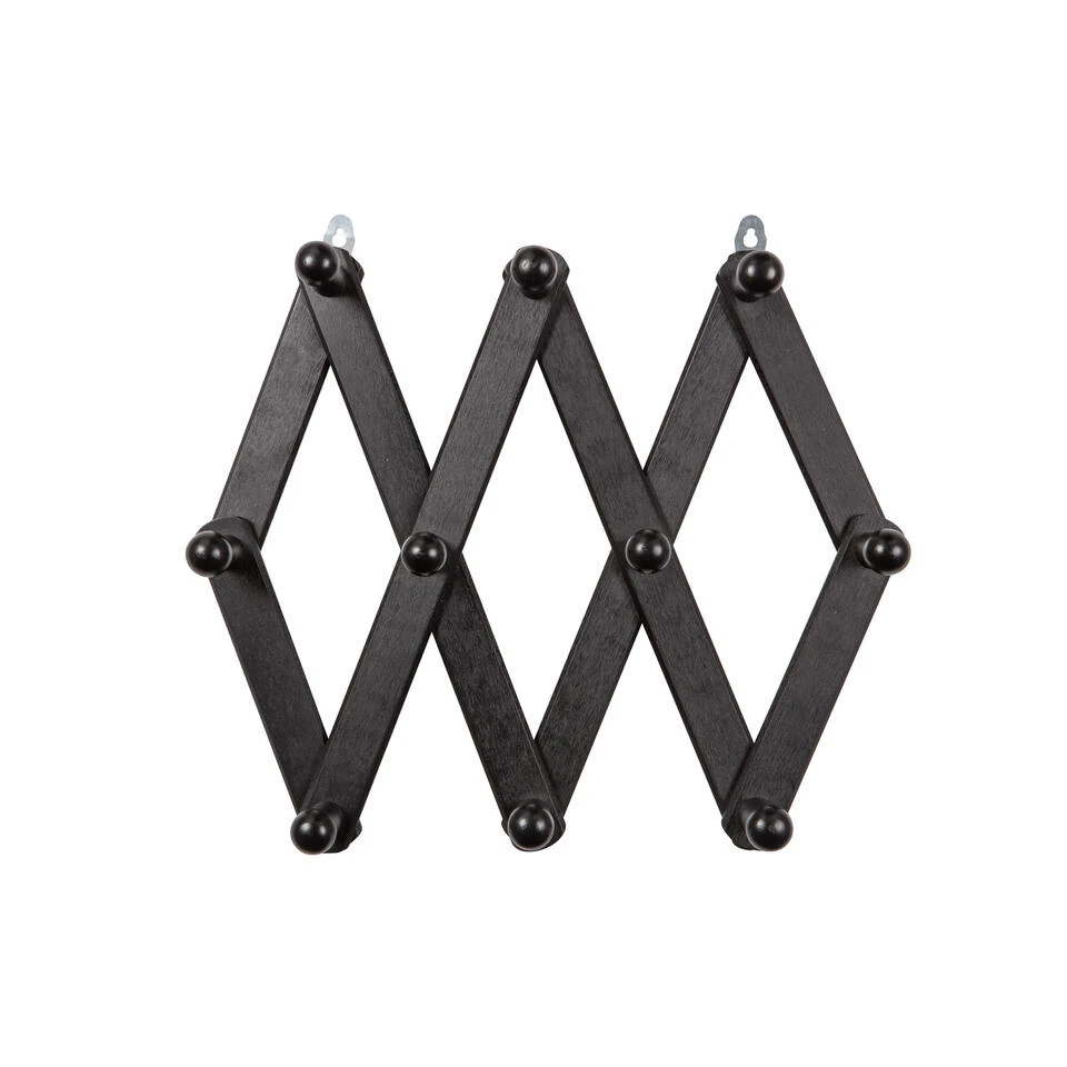 WOOOD Levin Gevouwen Kapstok - Hout - Zwart - Set Van 2 6 WOOOD Levin Gevouwen Kapstok - Hout - Zwart - Set Van 2 - Afbeelding 4