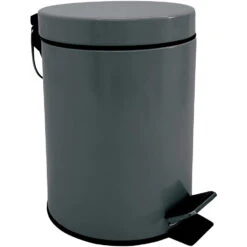 MSV Badkamer/toilet Pedaalemmer - Donkergrijs - 3 Liter - 17 X 25 Cm