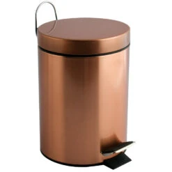 MSV Badkamer/toilet Pedaalemmer - Koper Kleurig - 3 Liter - 17 X 25 Cm