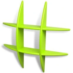 VIDAXL Wandplank MDF Zwevend Voor Boeken/dvd Groen