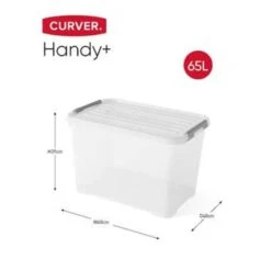 Curver Handy+ Opbergbox - 65L - 3 Stuks - Transparant Met Deksel -Beste Opslag Winkel 1124875889 0102