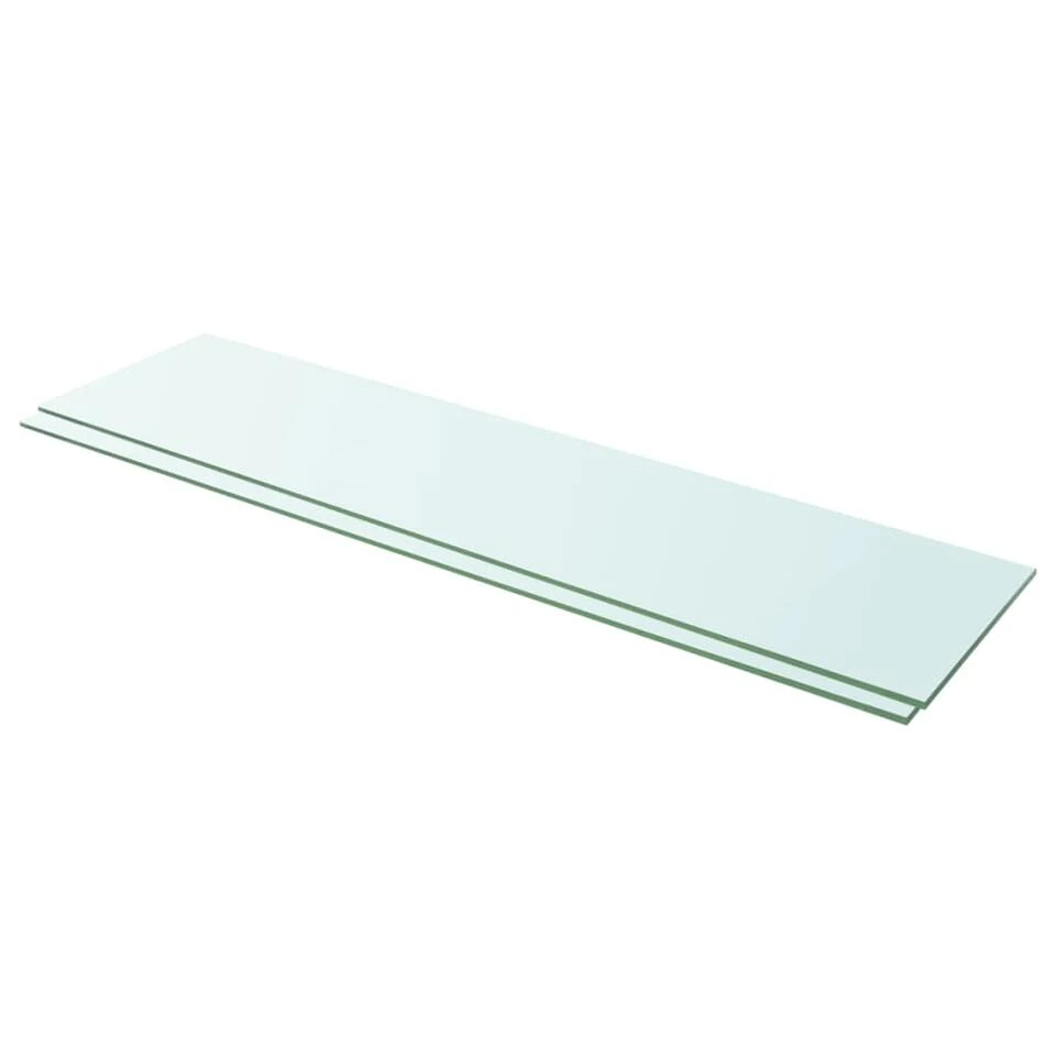 VidaXL Schappen 2 St 100x25 Cm Glas Transparant 3 VidaXL Schappen 2 St 100x25 Cm Glas Transparant