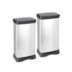 Curver Decobin Prullenbak - 50L - 2 Stuks - Metallic