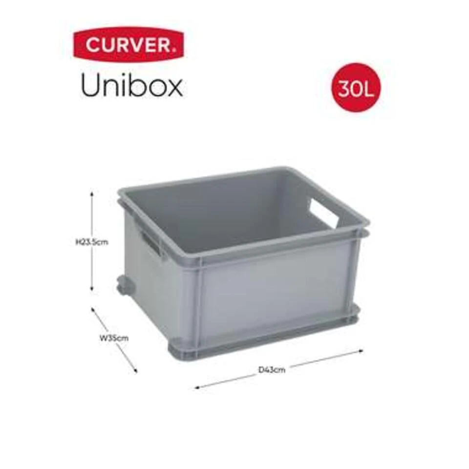 Curver Unibox Classic Opbergbox L - 3x30L - 43x35x23,5cm - Grijs 5 Curver Unibox Classic Opbergbox L - 3x30L - 43x35x23,5cm - Grijs - Afbeelding 3