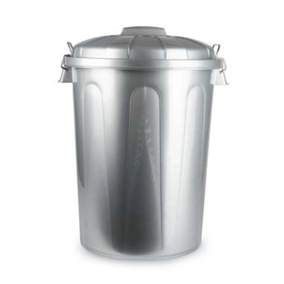 Forte Plastics Afvalbak - Zilverkleurig - Afvalemmer Met Deksel - 70l 3 Forte Plastics Afvalbak - Zilverkleurig - Afvalemmer Met Deksel - 70l