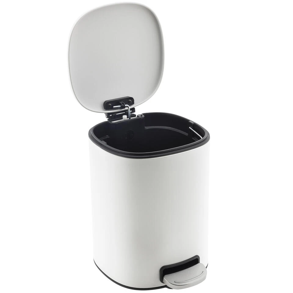 HI Pedaalemmer Classic - Softclose - 5L - Wit - 25 X 27 Cm 4 HI Pedaalemmer Classic - Softclose - 5L - Wit - 25 X 27 Cm - Afbeelding 2