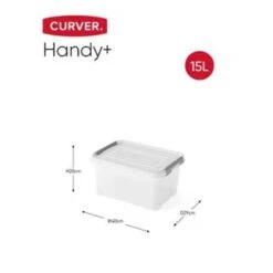 Curver Handy+ Opbergbox - 15L - 4 Stuks - Transparant Met Deksel -Beste Opslag Winkel 1412354469 0102