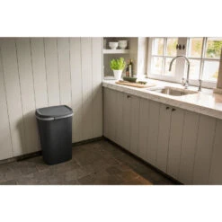 Curver Mistral Flat Prullenbak - 50L - Antraciet -Beste Opslag Winkel 1510015325 0102
