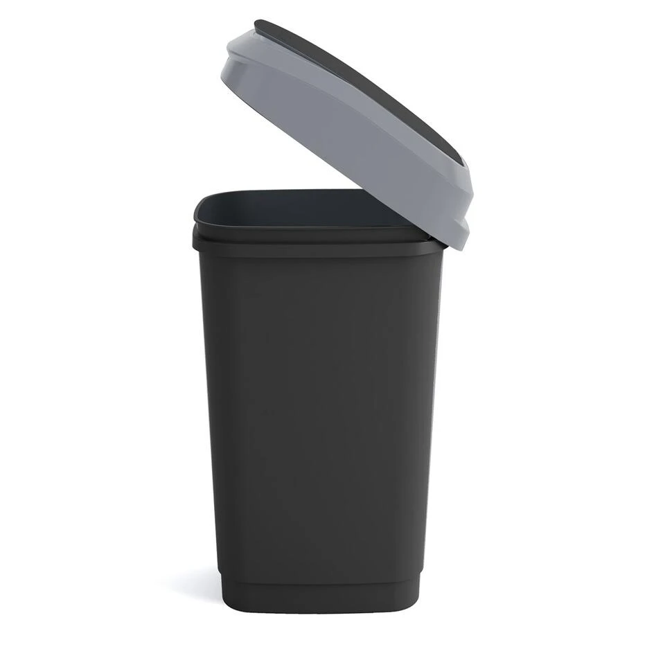 Curver Dual Touch Vuilbak M 25L Zwart/Grijs 5 Curver Dual Touch Vuilbak M 25L Zwart/Grijs - Afbeelding 3