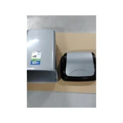 Merkloos Prullenbak - Zilver Met Zwart - Kunststof - 50 L -Beste Opslag Winkel 1608886369 0101