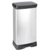 Curver Decobin Prullenbak- 50L - 39x29x72 Cm - Zilver Metallic