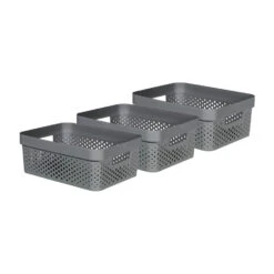 Curver Infinity Recycled Opbergbox - 11L - 3 Stuks - Grijs