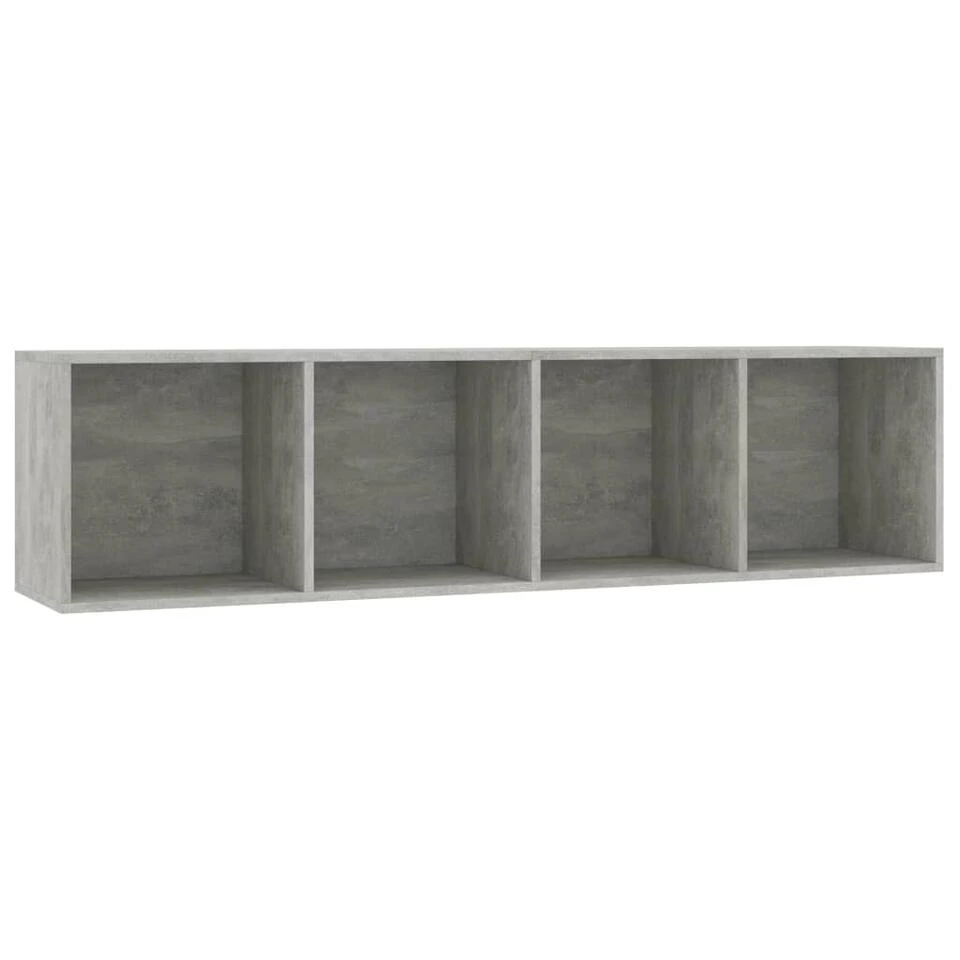 VidaXL Boekenkast/tv-meubel 143x30x36 Cm Betongrijs 3 VidaXL Boekenkast/tv-meubel 143x30x36 Cm Betongrijs