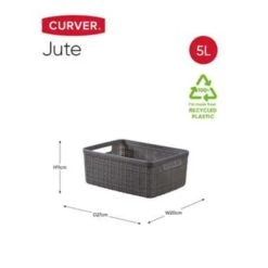 Curver Jute Opbergmand M - 12L - 3 Stuks - Donkergrijs -Beste Opslag Winkel 1885494830 0103