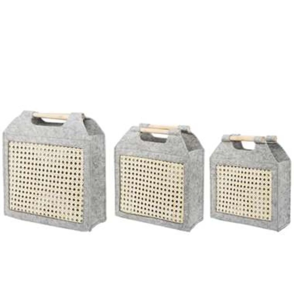 Beliani Mand SARIOT - Grijs Vilt 3 Beliani Mand SARIOT - Grijs Vilt