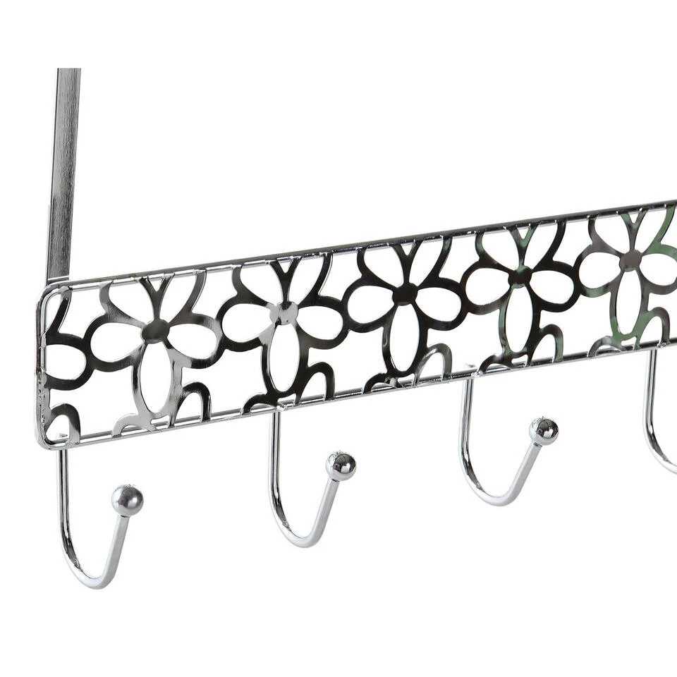 Items Kapstok - Deurhanger - Zilver - Bloemen Patroon - 32 Cm 4 Items Kapstok - Deurhanger - Zilver - Bloemen Patroon - 32 Cm - Afbeelding 2
