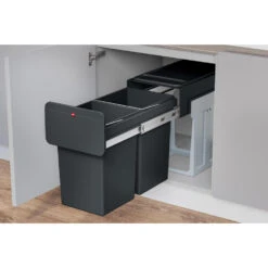 Hailo Tandem Inbouwprullenbak - 2x14L - Zwart -Beste Opslag Winkel 2b950d2f0c864e11acb8e5ec699c05d4