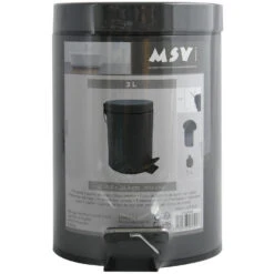 MSV Badkamer/toilet Pedaalemmer - Donkergrijs - 3 Liter - 17 X 25 Cm -Beste Opslag Winkel 329f06b8bea24a56b1c9223ade9bfe84