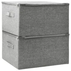 VidaXL Opbergboxen 2 St 43x34x23 Cm Stof Grijs -Beste Opslag Winkel 3af3241f52694d298cd6e1b3e67a67bb