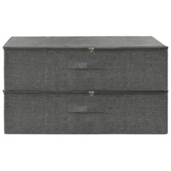 VidaXL Opbergboxen 2 St 70x40x18 Cm Stof Antracietkleurig -Beste Opslag Winkel 3f42bb3092024375b399ac8a2b7efd30