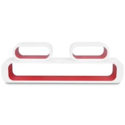 VIDAXL Wandplanken Kubus MDF Zwevend Opbergruimte Boeken/dvd 3 St Wit-rood -Beste Opslag Winkel 426c8bdd650546de8918f2844b46d3bb