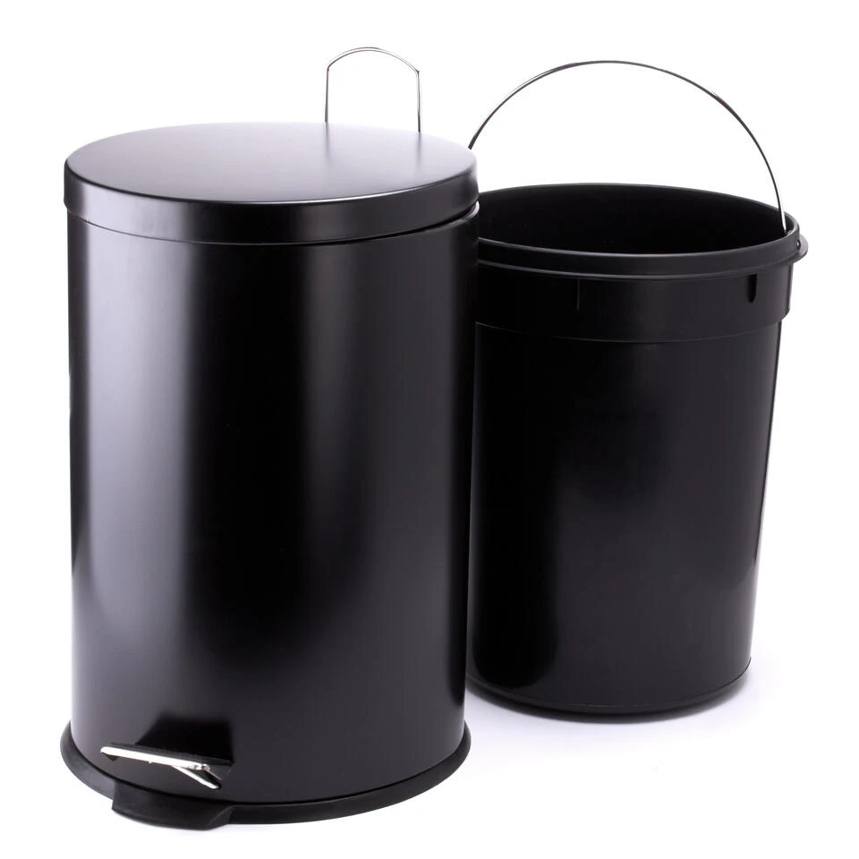 MSV Badkamer/toilet Pedaalemmer - Zwart - 20 Liter - 29 X 45 Cm 6 MSV Badkamer/toilet Pedaalemmer - Zwart - 20 Liter - 29 X 45 Cm - Afbeelding 4