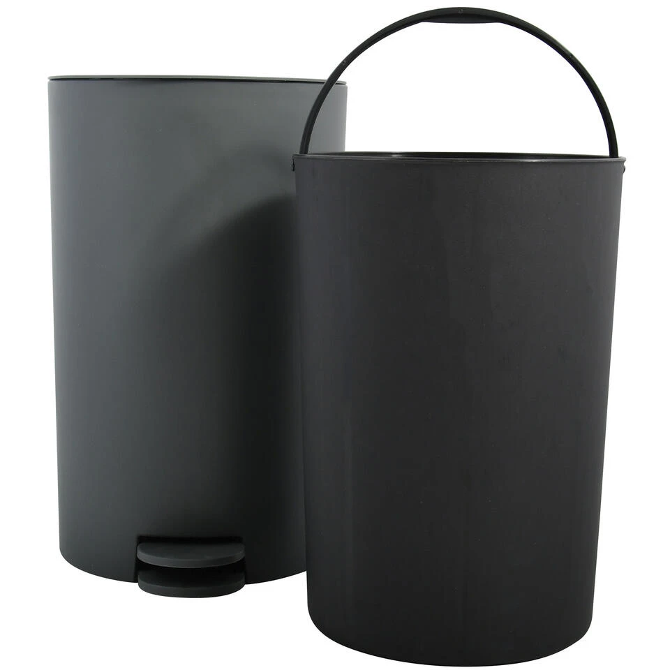 MSV Kleine Badkamer/toilet Pedaalemmer - Donkergrijs - 3L - 15 X 27cm 4 MSV Kleine Badkamer/toilet Pedaalemmer - Donkergrijs - 3L - 15 X 27cm - Afbeelding 2