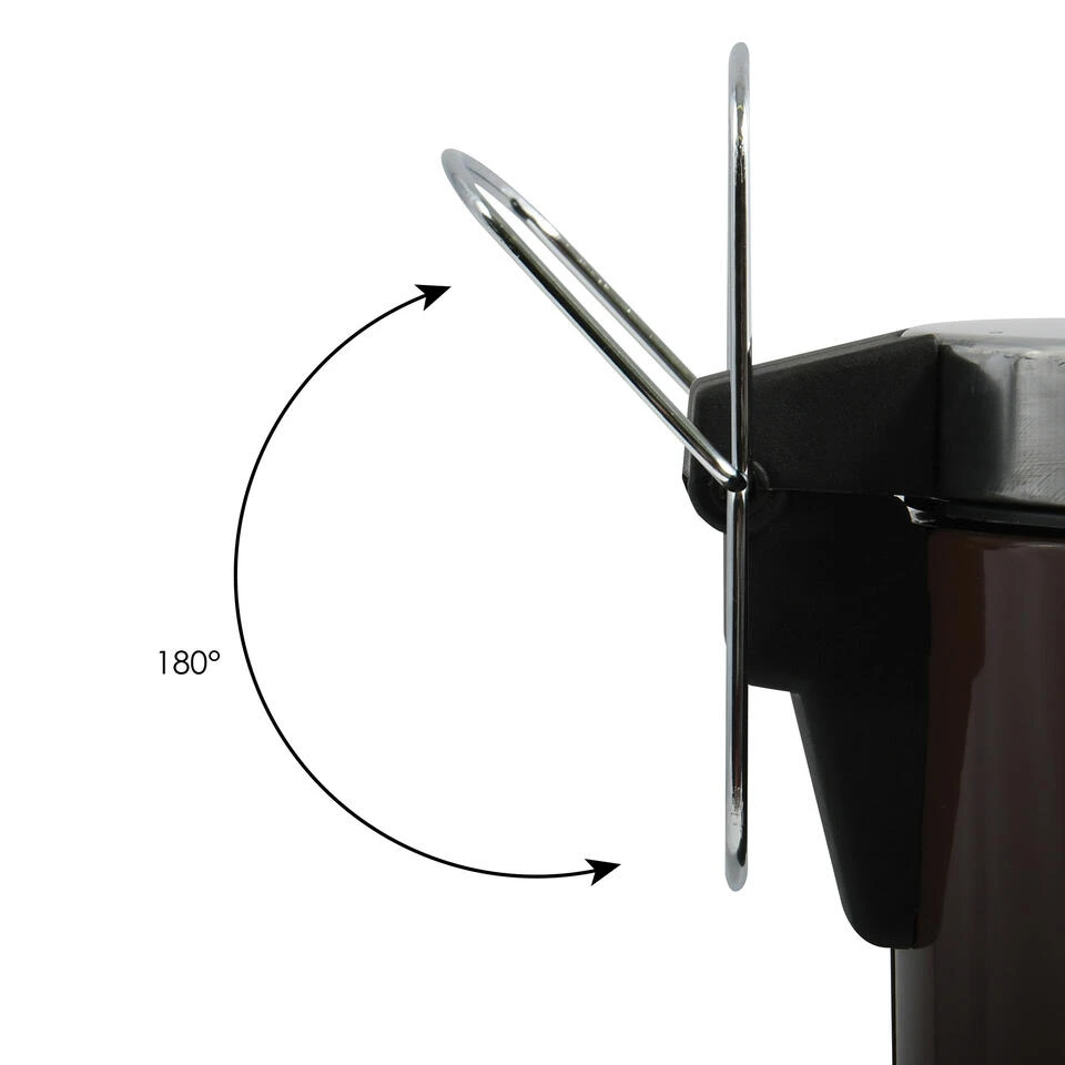 MSV Badkamer/toilet Pedaalemmer - Donkerbruin - 3 Liter - 17 X 25 Cm 6 MSV Badkamer/toilet Pedaalemmer - Donkerbruin - 3 Liter - 17 X 25 Cm - Afbeelding 4