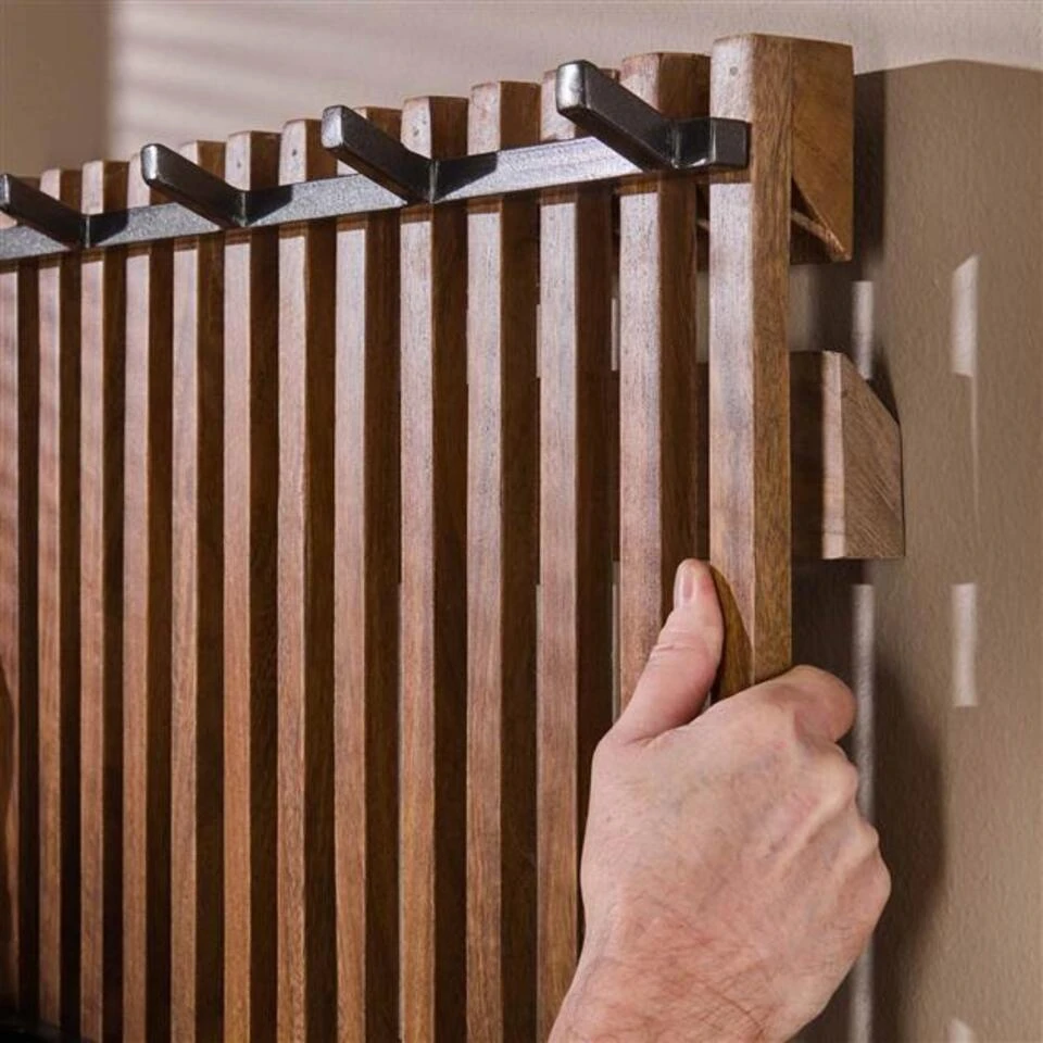 Hoyz - Kapstokrek Tweak - 14 Haken - Mangohout - Zandkleur 6 Hoyz - Kapstokrek Tweak - 14 Haken - Mangohout - Zandkleur - Afbeelding 4