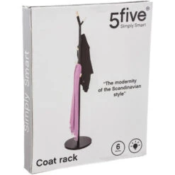 5Five Kapstok - Zwart - Metaal/MDF - 6 Haaks - 40 X 175 Cm 7 5Five Kapstok - Zwart - Metaal/MDF - 6 Haaks - 40 X 175 Cm -Beste Opslag Winkel 5a7b2683008c41a481aeaf1268791384