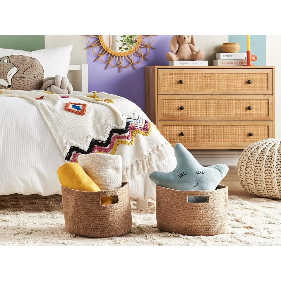 Beliani Mand CHINIOT - Beige Katoen 4 Beliani Mand CHINIOT - Beige Katoen - Afbeelding 2