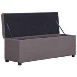 VidaXL Bankje Met Opbergvak 116 Cm Polyester Taupe -Beste Opslag Winkel 63ab532b30d942c6846ea5860dadfe5f