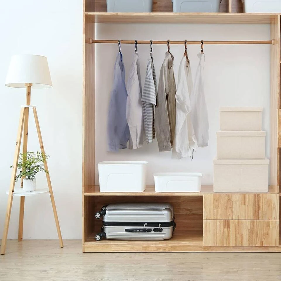 VidaXL 3-delige Opbergboxenset Stapelbaar Stof Crèmekleurig 4 VidaXL 3-delige Opbergboxenset Stapelbaar Stof Crèmekleurig - Afbeelding 2