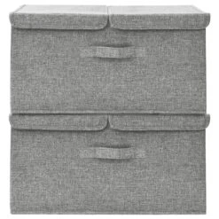 VidaXL Opbergboxen 2 St 50x30x25 Cm Stof Grijs -Beste Opslag Winkel 6662412d7d5448f0ac945a0caa7a3986